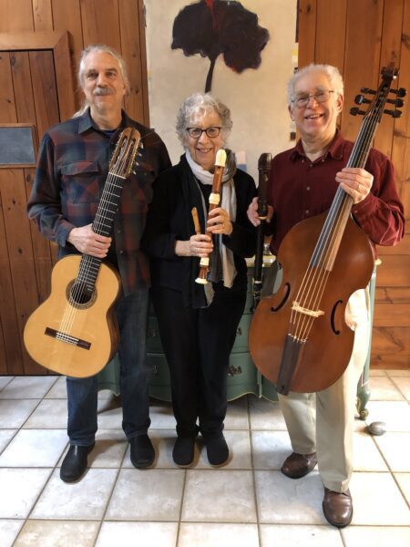 A concert trio with Paul Sweeny (classical guitar), Barbara Kaufman (recorders) and Larry Zukof (recorders and viola da gamba)