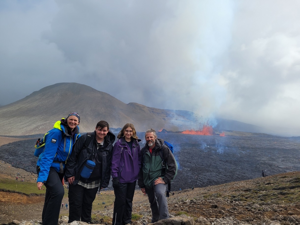 Group in front of the active fissure