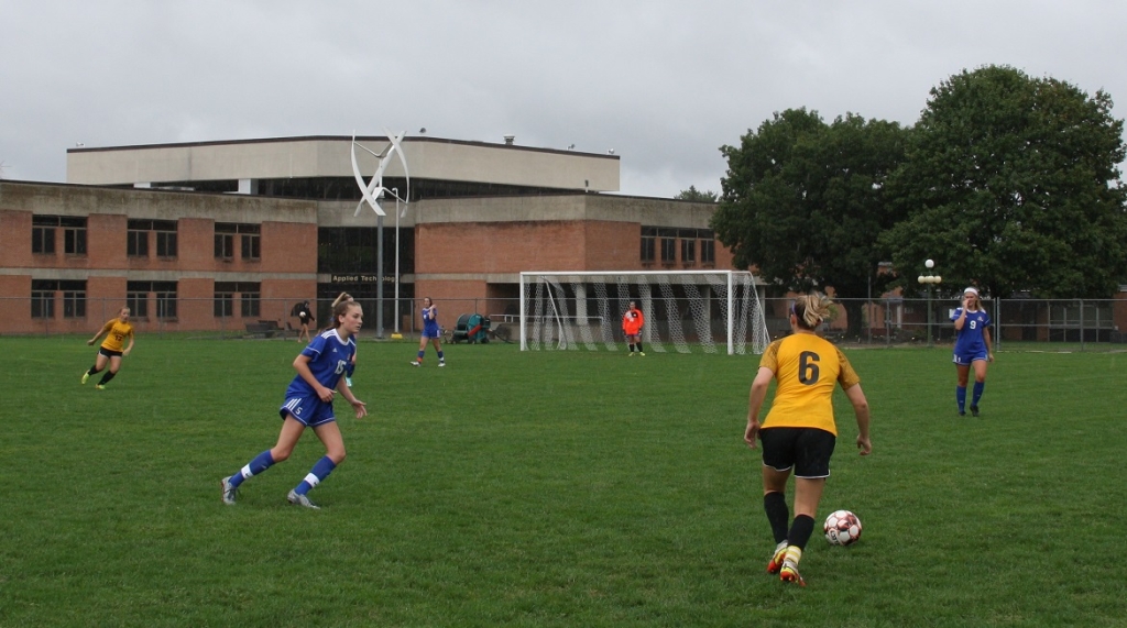 SUNY Broome women's soccer team traveled to Rochester for a match under the lights against the St John Fisher JV team