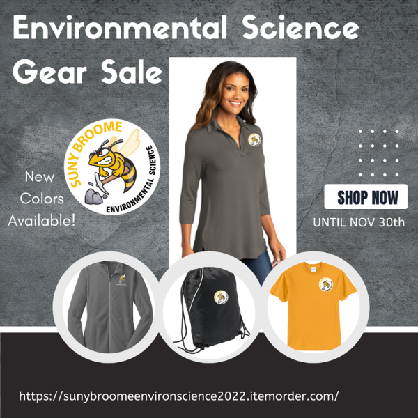 SUNY Broome Environmental Science Gear Sale. SHop until November 30, 2022