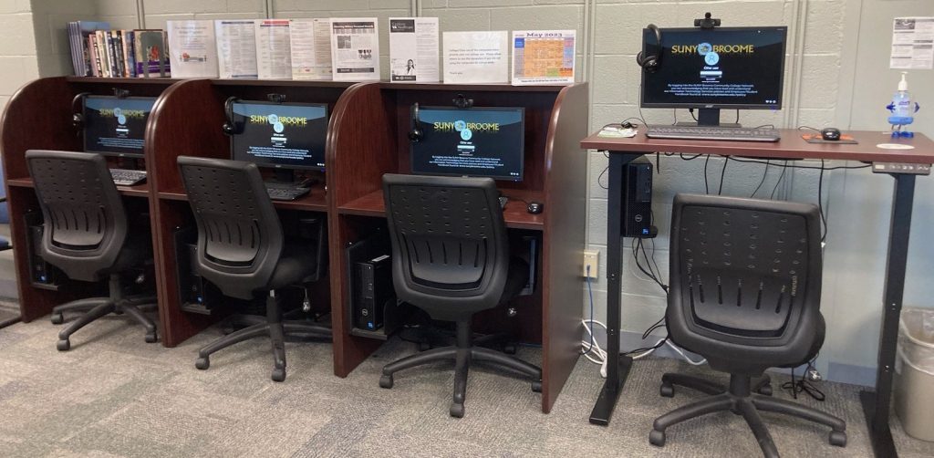 Veterans and Military Affairs Office (SS 102) has new computers for your use. We have a total of 6 new computers.  Two are height adjustable workstations and four are stationary.