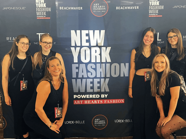 Five students from the EVE 215 Special Event Interior Design who are also member of the Hospitality Club, along with Hospitality Programs Department Chair, Maria Montemagno, went to New York City to participate in the New York Fashion Week.