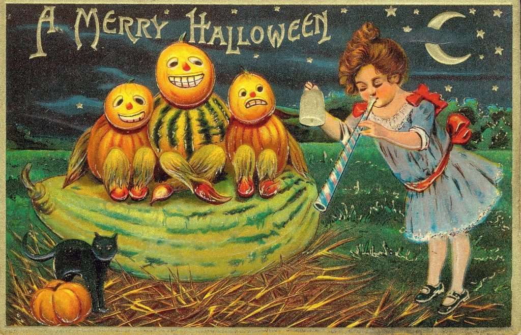 A Merry Halloween greeting card