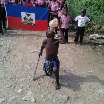 Man doing a dance in Haiti