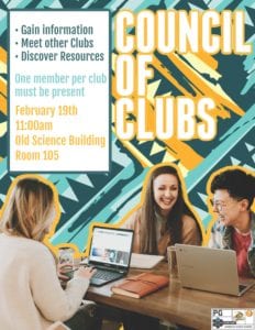 Council of Clubs Meeting @ SB105