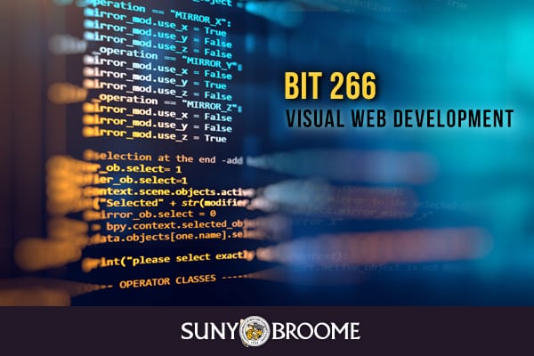 BIT 266: Make your websites dynamic with Visual Web Development