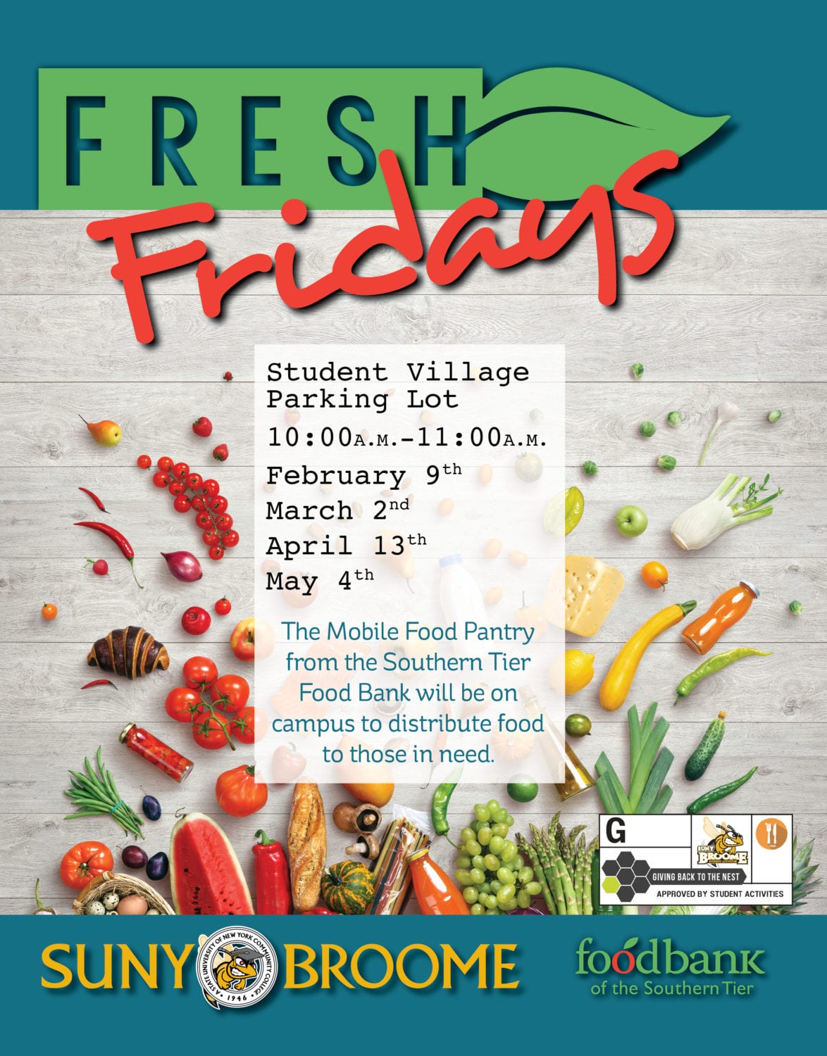 Need food? Fresh Fridays comes to campus April 13 and May 4