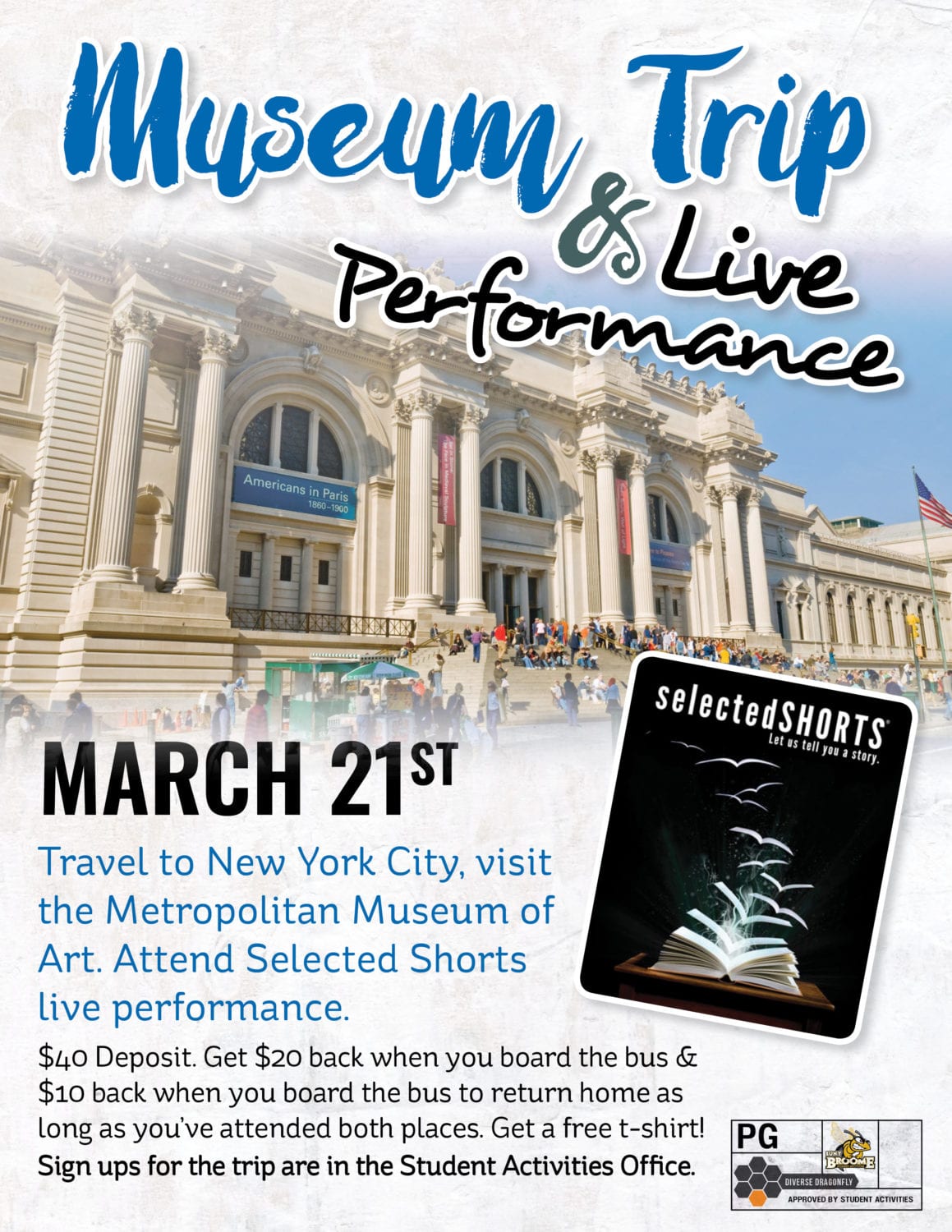 NYC Museum Trip & Live Performance on March 21