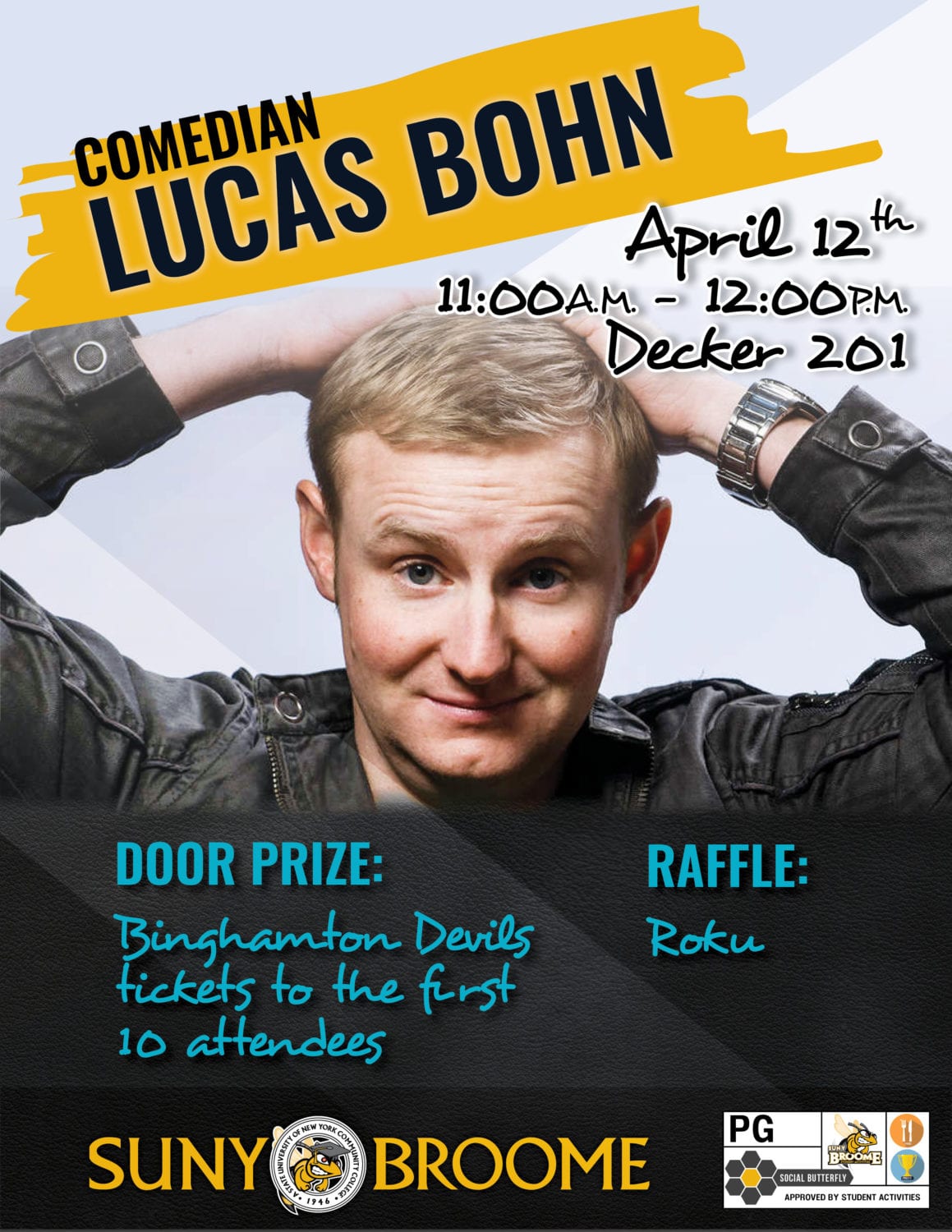 Lunchtime laugh: See comedian Lucas Bohn on campus April 12