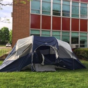 SUNY Broome held its ninth annual Homeless Awareness Sleepout on May 18.
