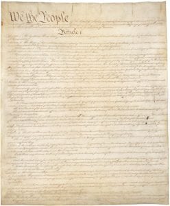 The first page of the U.S. Constitution