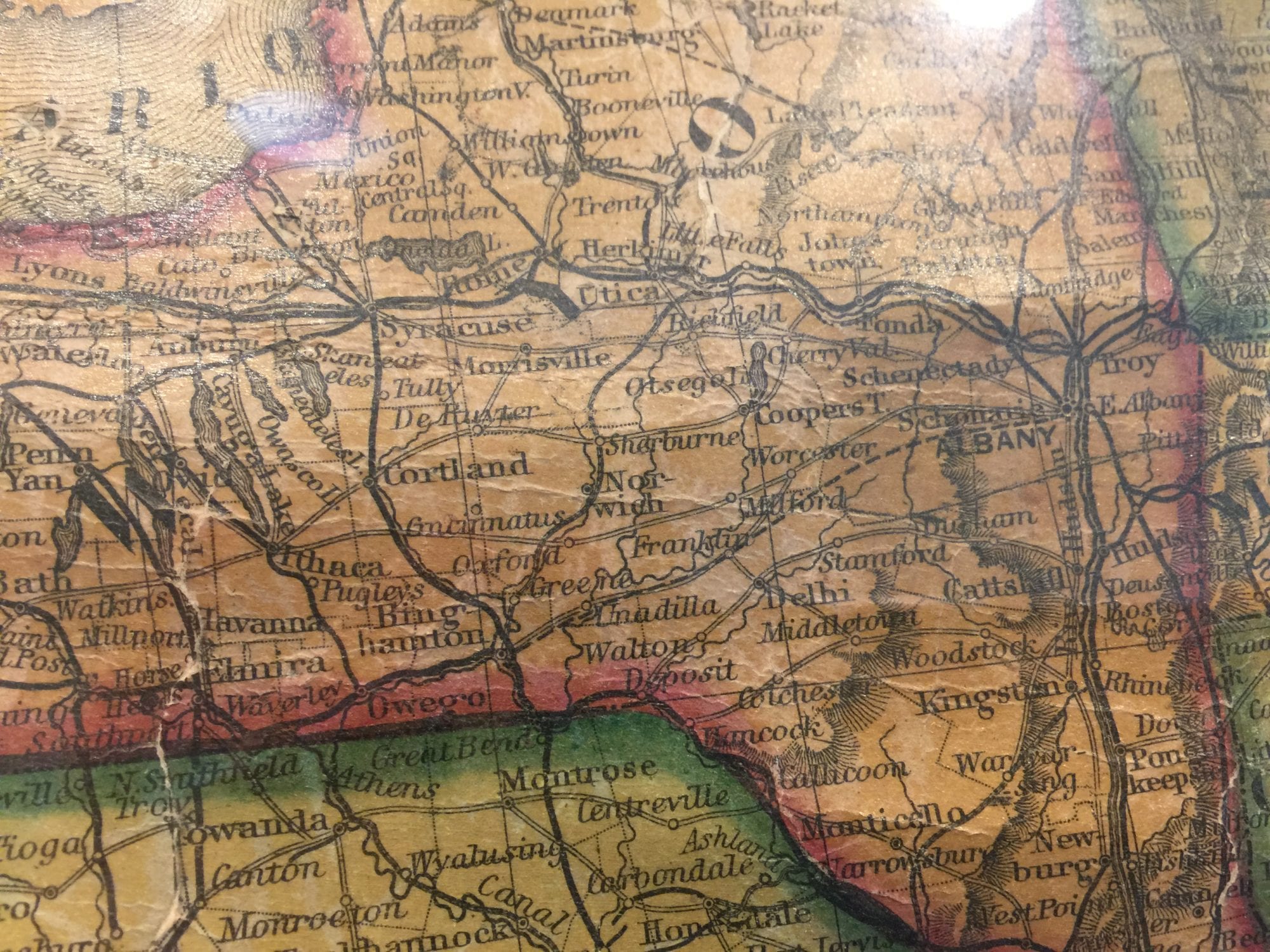 A piece of history: Professor Garnar donates pre-Civil War map to SUNY Broome