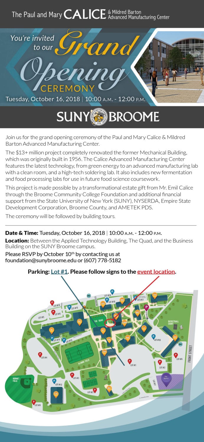 Grand Opening and Ribbon Cutting for the Calice Advanced Manufacturing Center on Oct. 16