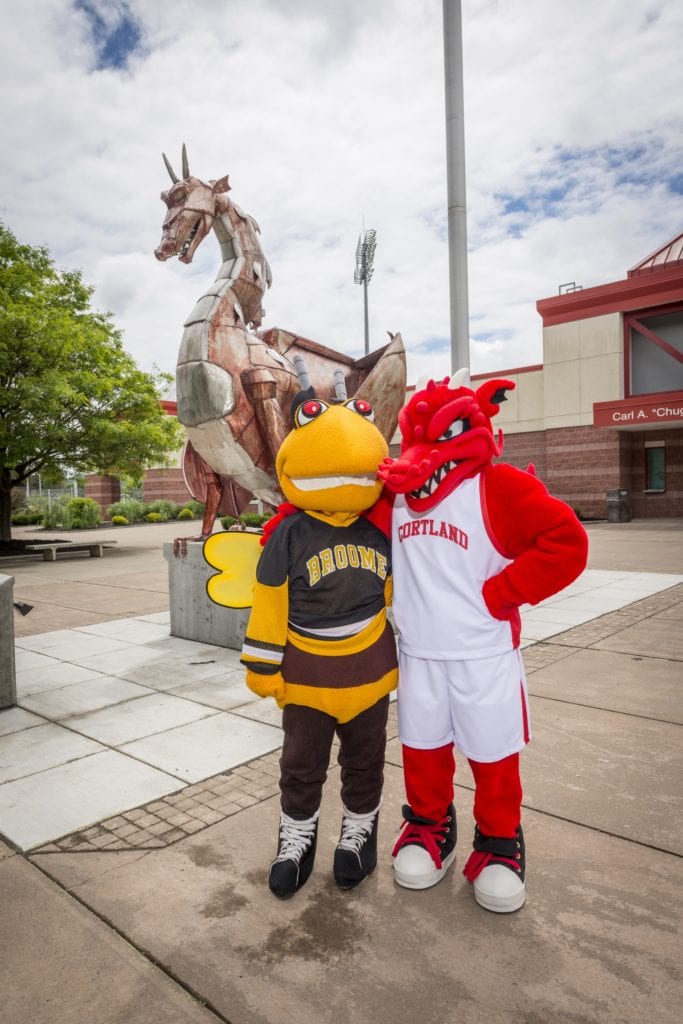 Stinger and SUNY Cortland's Red Dragon