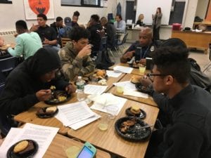 SUNY Broome’s Men of Excellence students facilitated its second Lunch with the Law event on Oct. 17 at Union-Endicott High School. 