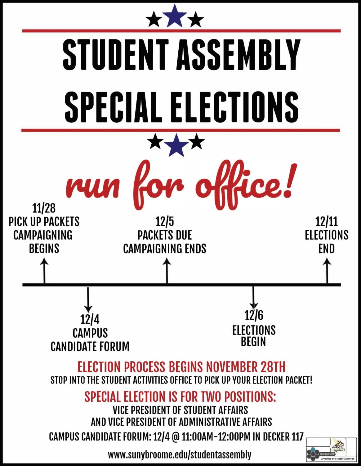 Run for Office: Student Assembly Special Elections