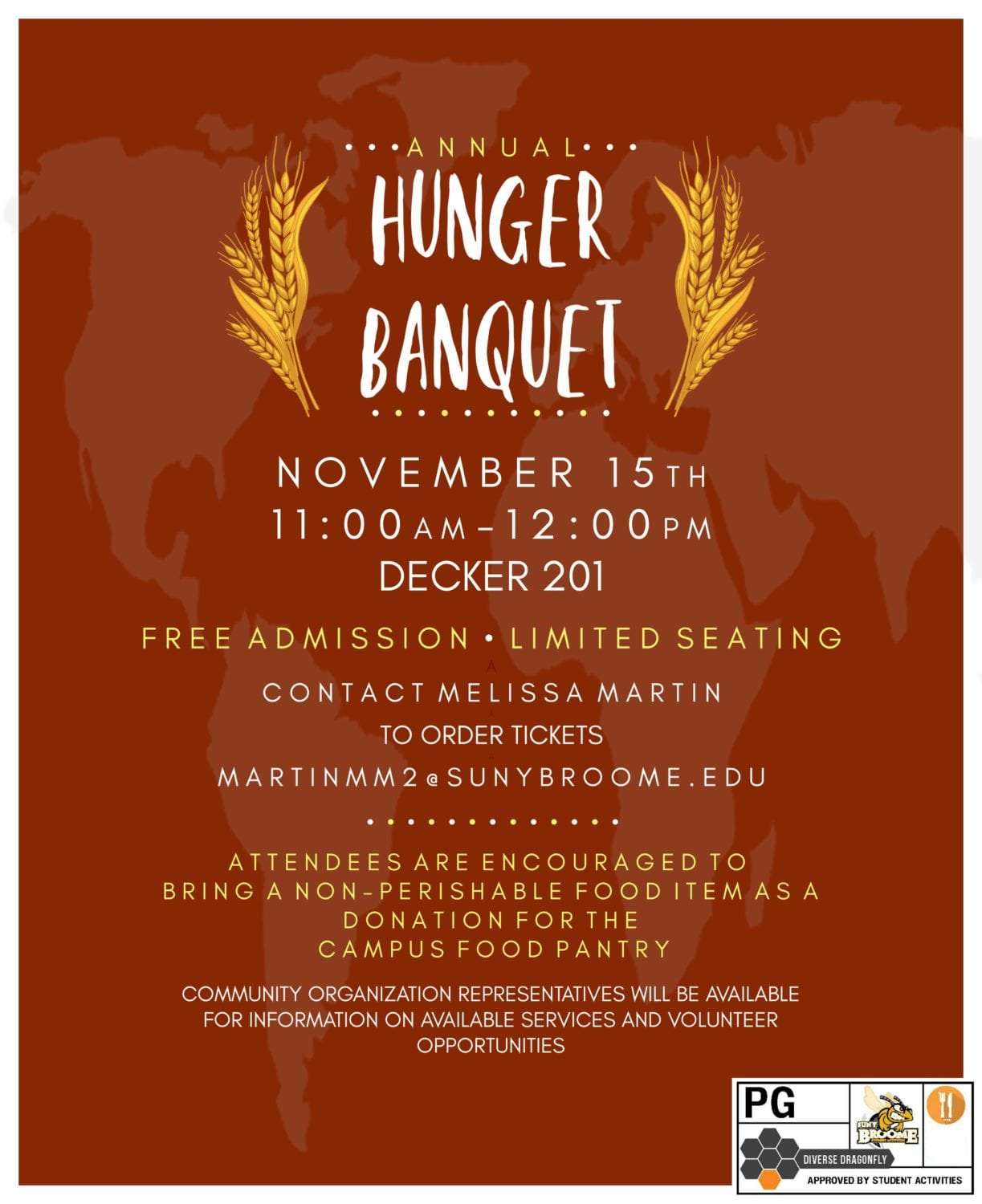 Not just a free lunch: Join us for the Hunger Banquet on Nov. 15