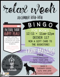 Schedule for Fall 2018 Relax Week