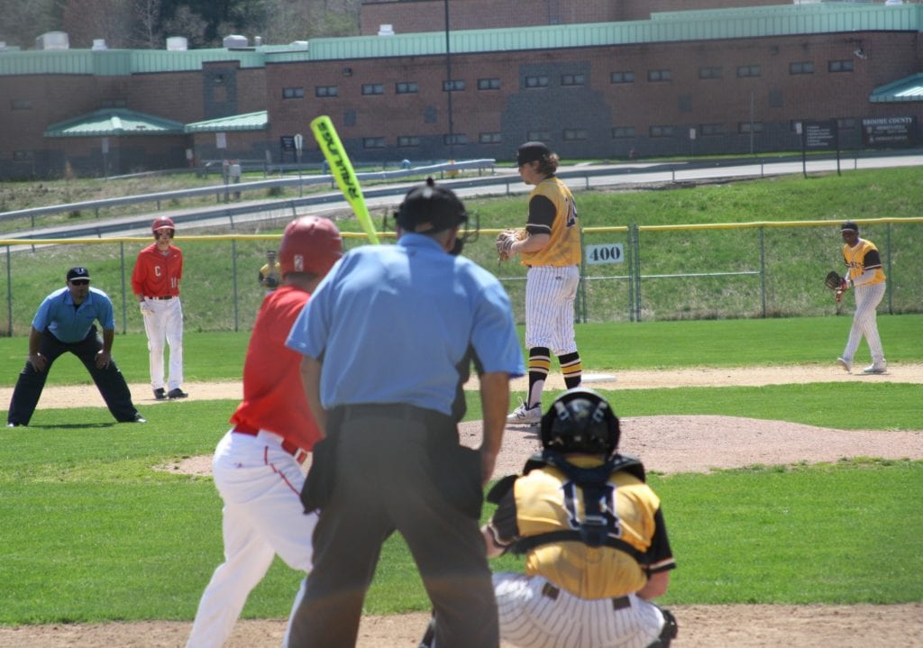 SUNY Broome's baseball team playing in Hornet field