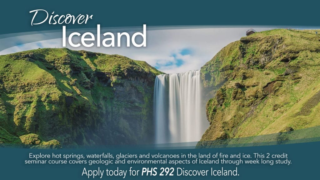 Enroll in PHS 292: Discover Iceland this Summer Term.