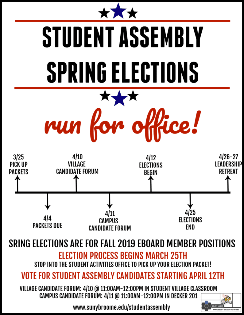 Student Assembly spring 2019 elections