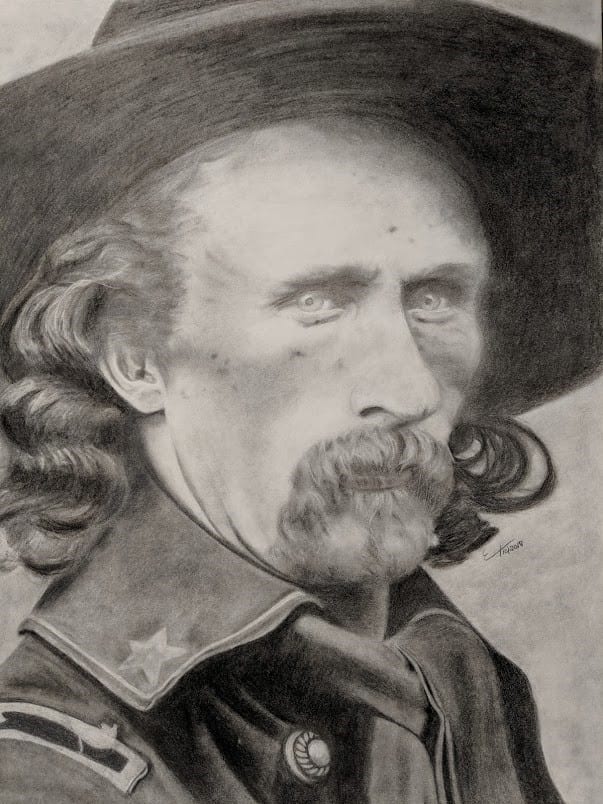 Brigadier General George Custer drawn by Edith  Lianexay