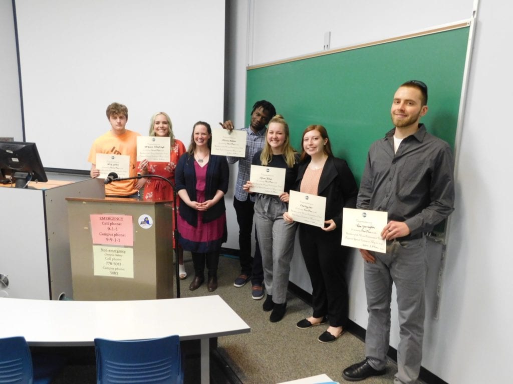 Winners of the Spring 2019 Toastmasters Speech Contest