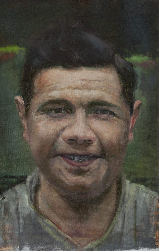 "Babe Ruth," an oil painting by SUNY Broome Professor David Zeggert