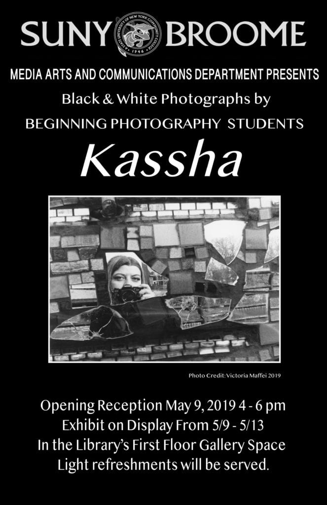 The Media Arts and Communications department is proud to present Kassha, a collection of work from Art/Comm 112's Beginning Photography class. 