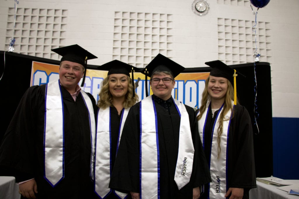 P-Tech graduates Brock McWherter, Callie Grassi, Gray Dailey and Yana Moroz