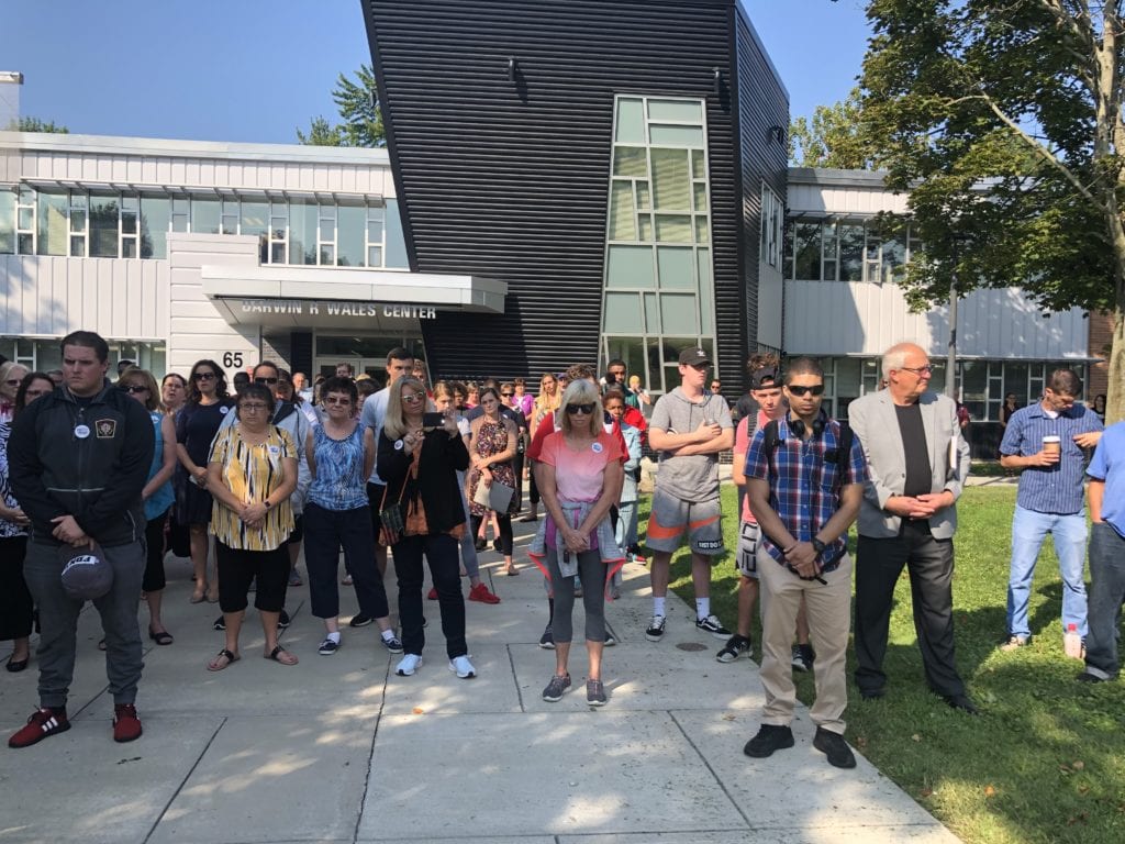 The campus community gathers to remember 9/11 on Sept. 11, 2019.