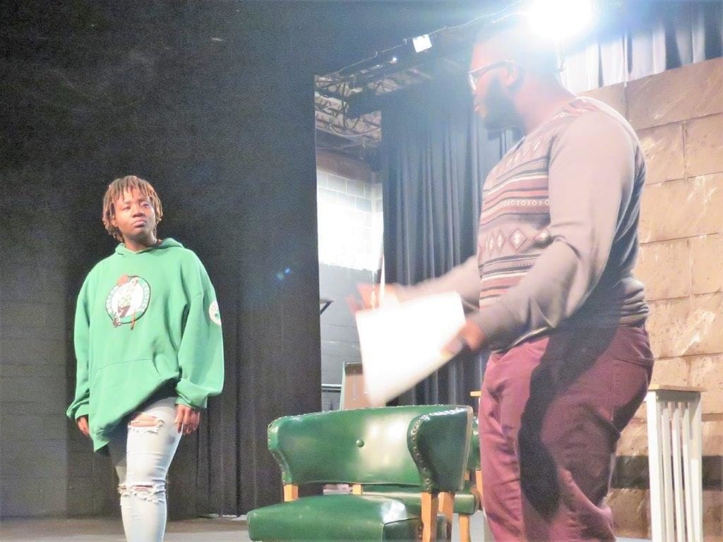 SUNY Broome Theater students rehearsing for their Fall 2019 production.