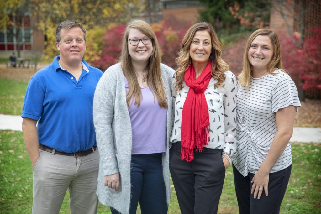 Our Center for Career Development staff, left to right: Gina Chase, Joe Spence, Jessica Mitchell and Jeanie Kumpon