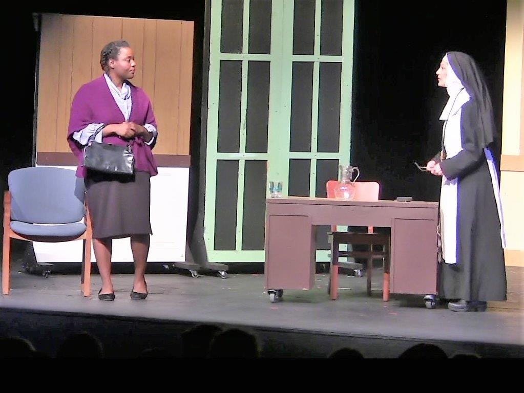 SUNY Broome Theater students in a scene from "Doubt: A Parable"