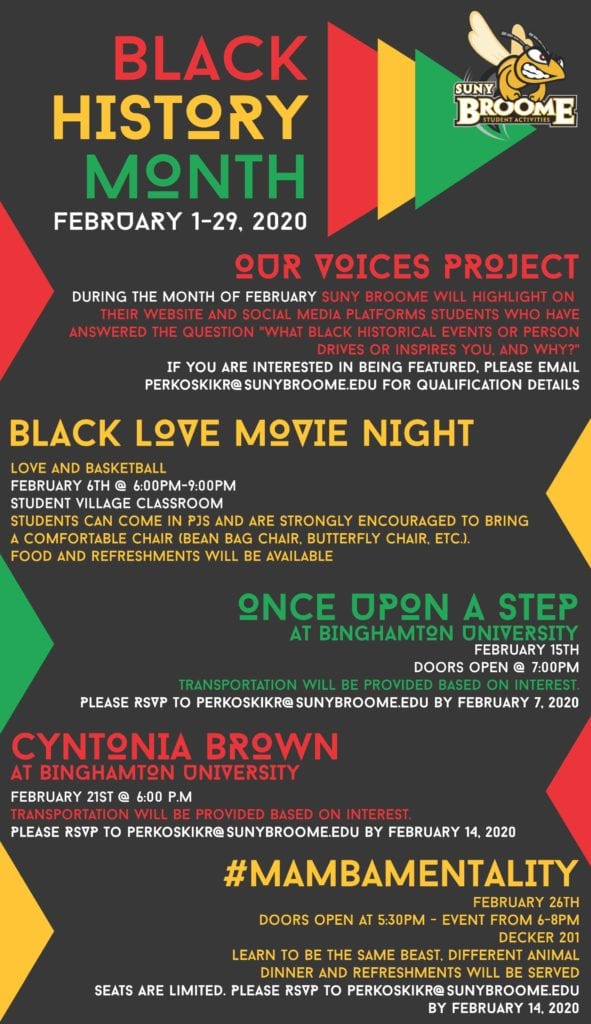 February is Black History Month! Check out these campus events.