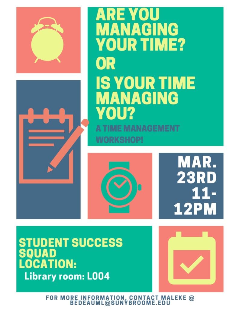 time management workshop poster