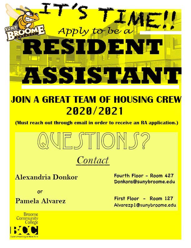 Its time to apply to be a Resident Assistant