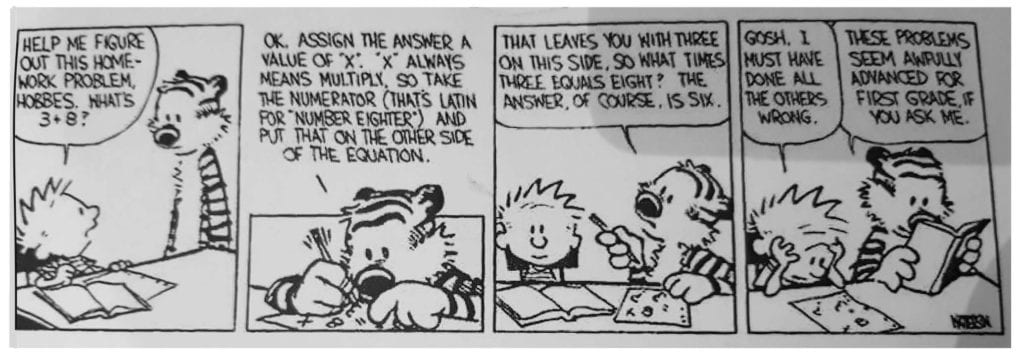 Calvin and Hobbes Math Cartoon