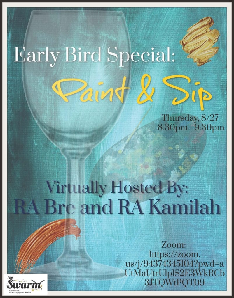 Early Bird special: Paint & Sip via Zoom