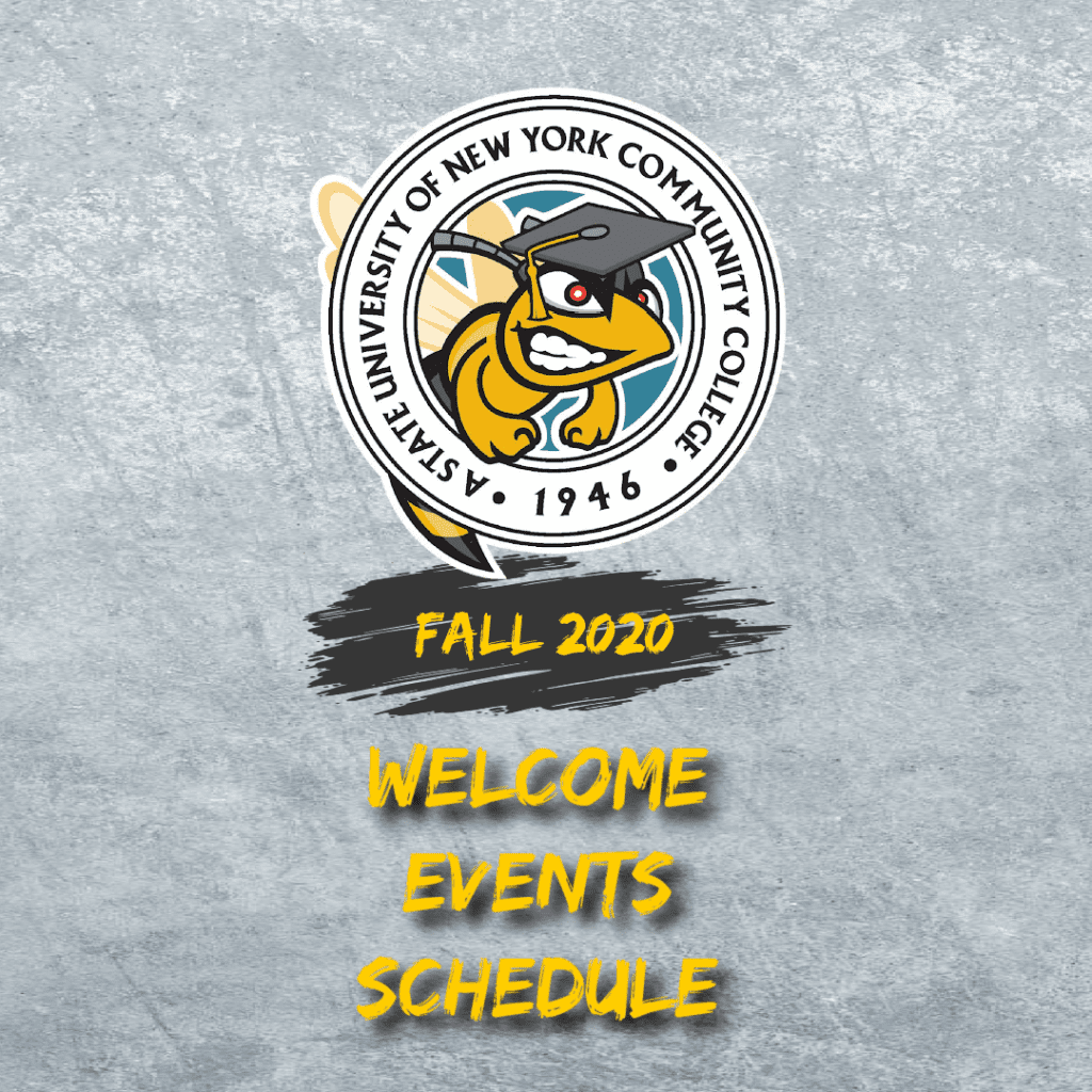 Fall 2020 Welcome Events Schedule