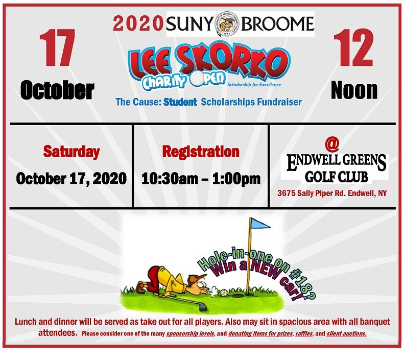 2020 SUNY Broome Lee Skorko Charity Open October 17 at noon