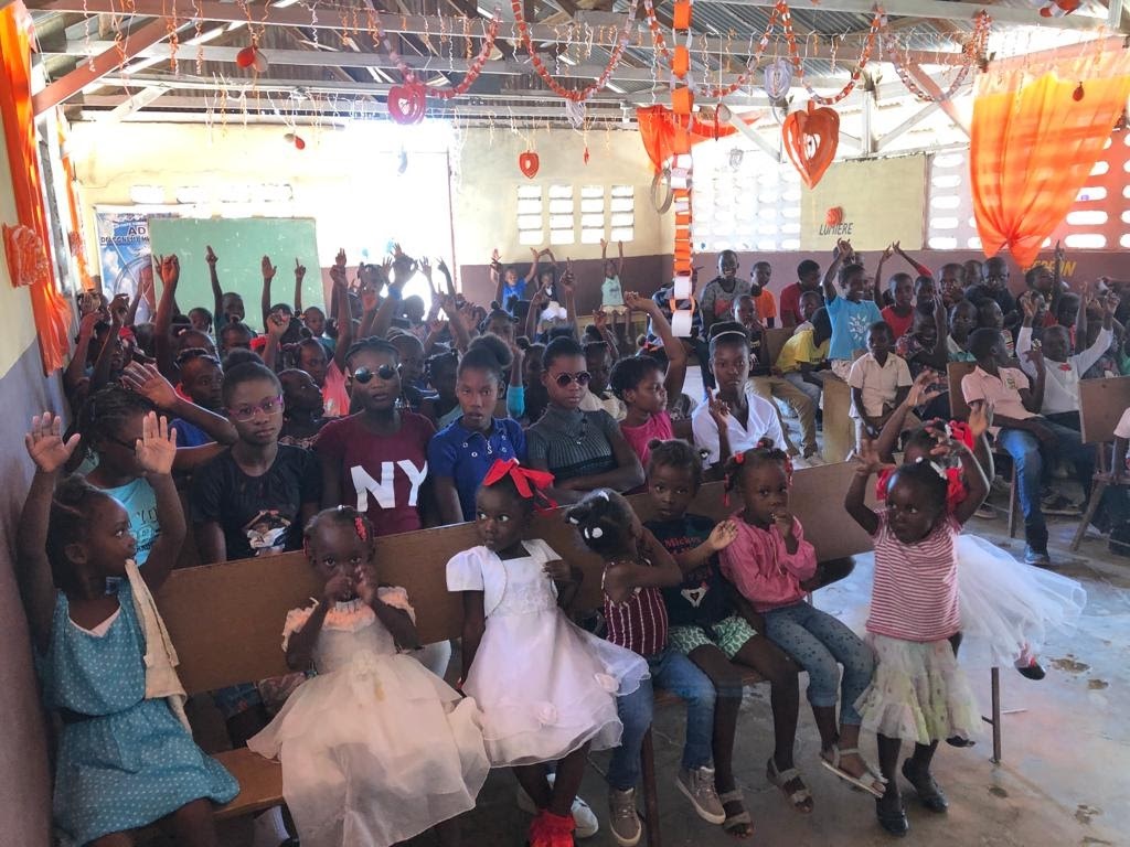 Haiti Children in Classroom at Holiday Party 2021