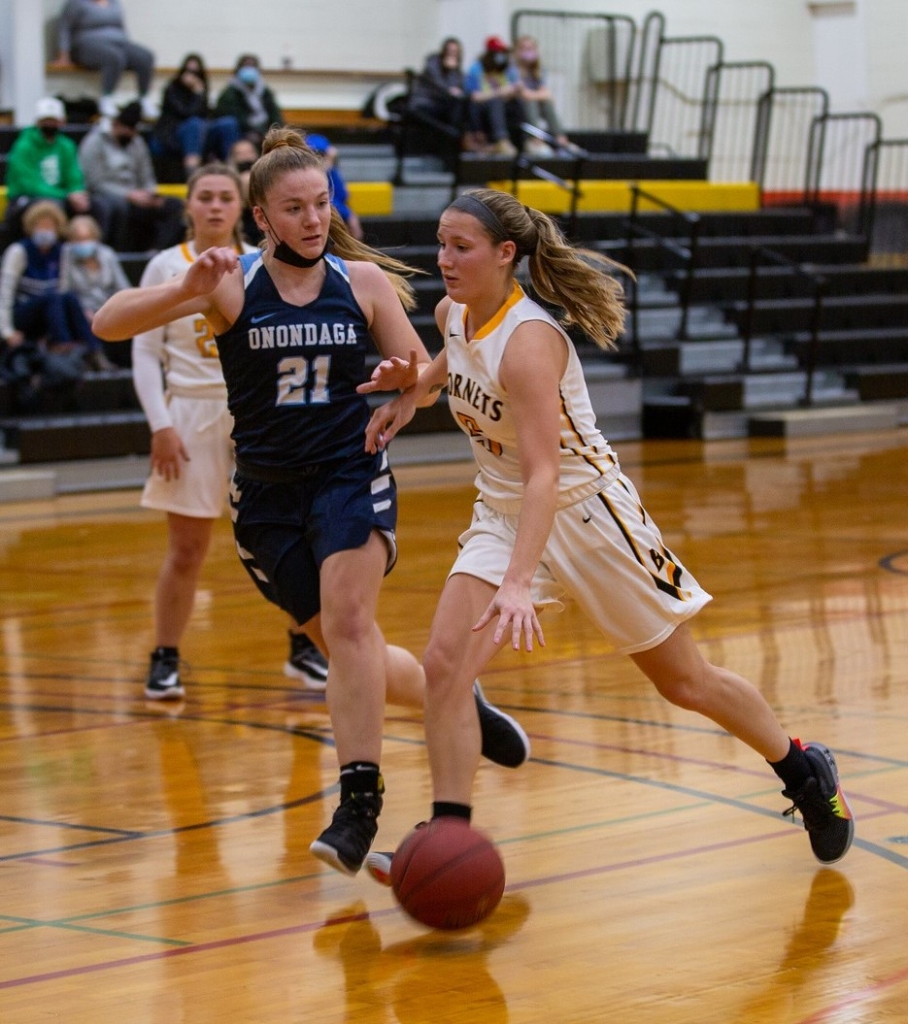 The women's basketball team defeated Corning CC at home 