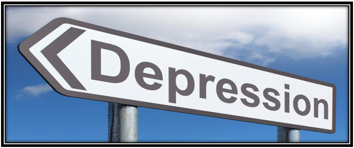Depression written on a directional sign