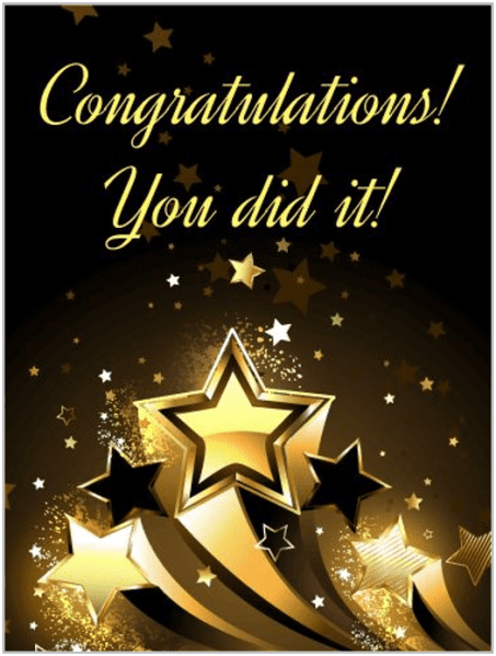 Congratulations! You did it!