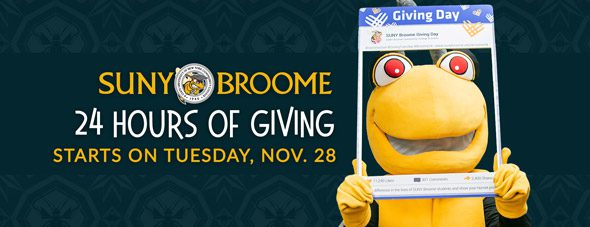 SUNY Broome 24 hours of Giving starts on Tuesday November 28, 2023