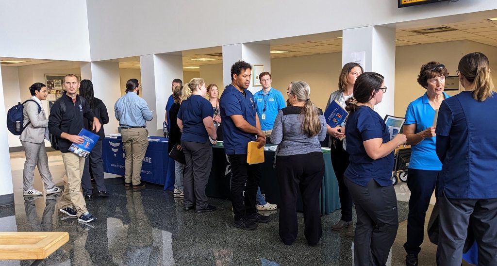 On October 25, SUNY Broome’s Health Science Division and Career, Transfer, and Bachelor Partnership Department hosted the annual Fall into Your Future Healthcare Career event in the lobby of the Decker Health Science Center.