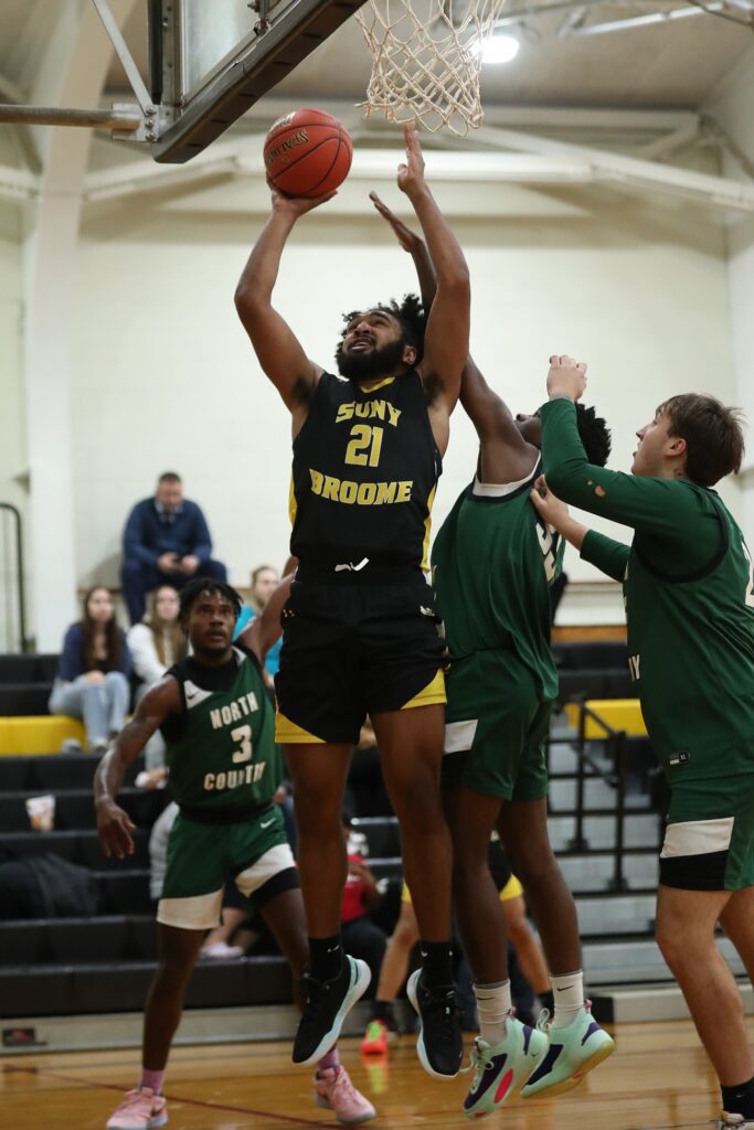 SUNY Broome men's basketball team went on the road to #12 nationally ranked Mohawk Valley CC