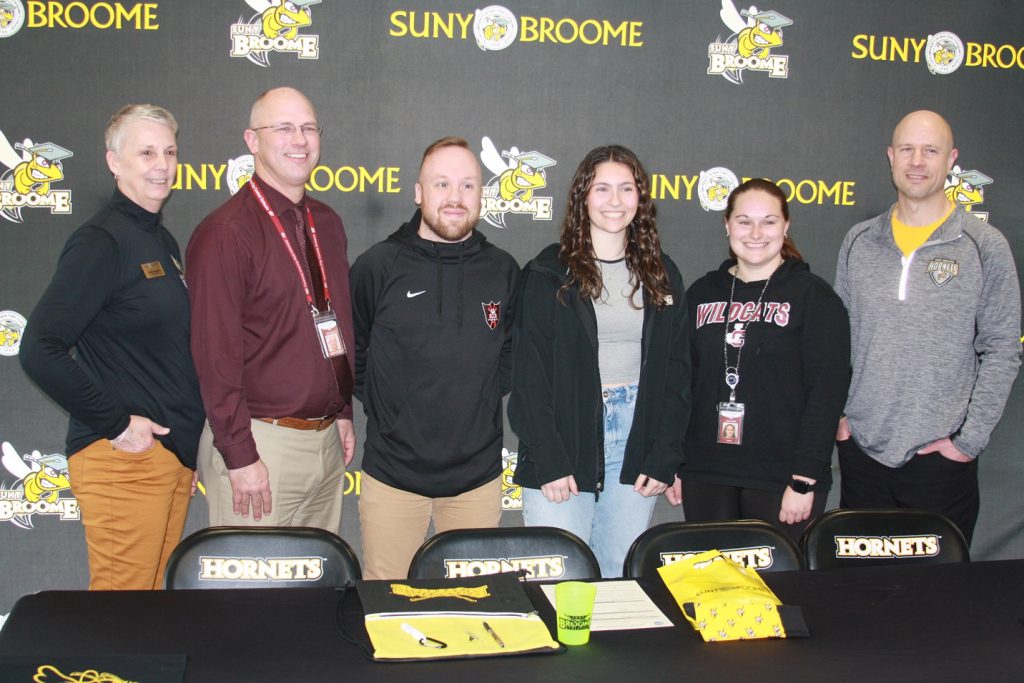 Class of 2024 women's soccer player Emelinne Corrington signed her National Letter of Intent on the campus of SUNY Broome Tuesday.