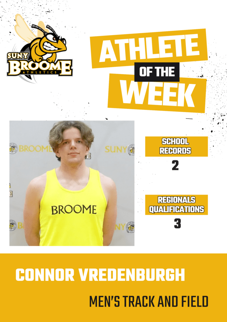 Connor Vredenburgh Named Student-Athlete Of The Week